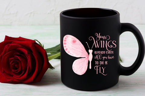Your Wings Already Exist- Butterfly Sublimation Design Sublimation Happy Printables Club 