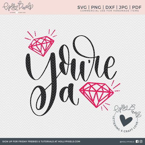 You're a Gem SVG Valentine So Fontsy Design Shop 