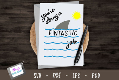 You're doing a fintastic job - Shark fin - Congratulations SVG Stacy's Digital Designs 