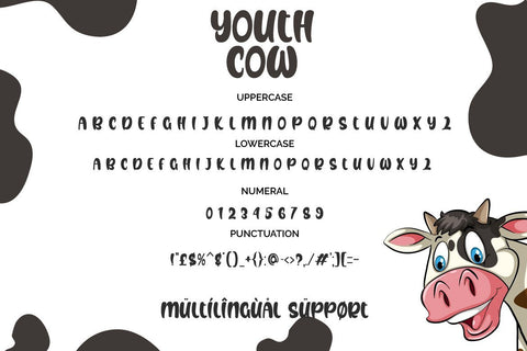 Youth Cow Font Fallen Graphic Studio 