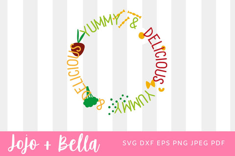 Yummy and delicious SVG, Cut files for Cricut. Clip Art silhouettes (eps, svg, pdf, png, dxf, jpeg), Yummy and delicious SVG, Recipe SVG Jojo&Bella 