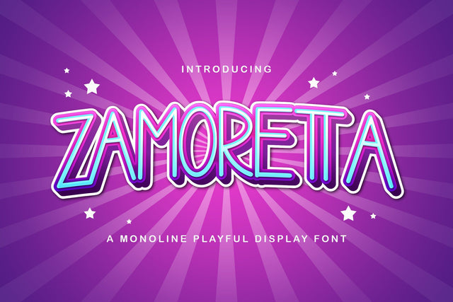 Zamoretta - Playful Display Font Font StringLabs 