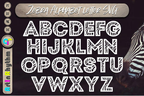 Zebra Alphabet Letter, a-Z Font Svg SVG Artinrhythm shop 