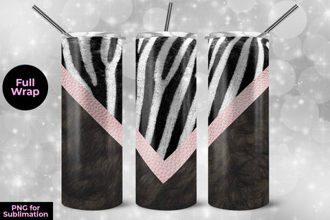 Zebra & Animal 20oz Skinny Tumbler Wrap Template Sublimation Sublimatiz Designs 