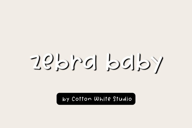 Zebra Baby Font Cotton White Studio 