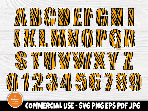 Zebra font SVG | Zebra alphabet svg | Zebra numbers svg | Alphabet cut files for cricut | Zebra silhouette | Patterned alphabet svg SVG TonisArtStudio 