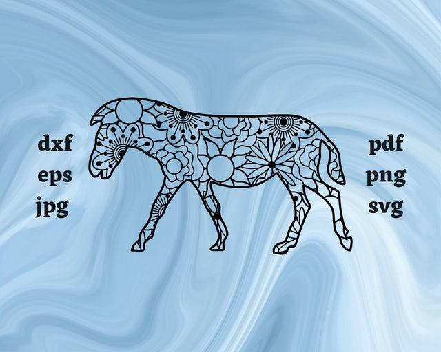 Zebra Mandala SVG Cut File SVG Northern Light SVG 