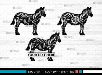 Zebra Monogram, Zebra Silhouette, Zebra SVG, Zebra, Wildlife Svg, Animal Svg, Zoo Svg, SB00333 SVG ETC Craft 