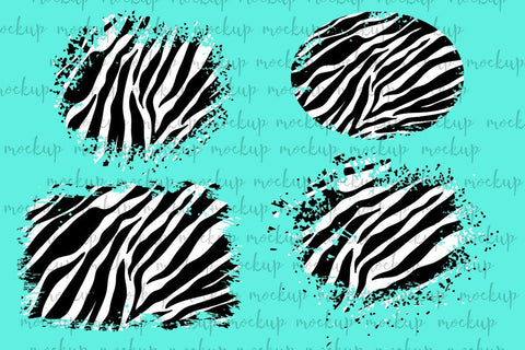 Zebra Patches Bundle, Splash Sublimation Design, Digital Paper, Black and White print texture,Distressed Zebra Print Sublimation Patches PNG Sublimation ArtStudio 