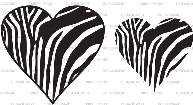 Zebra skin heart SVG TribaliumArtSF 