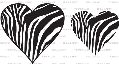 Zebra skin heart SVG TribaliumArtSF 