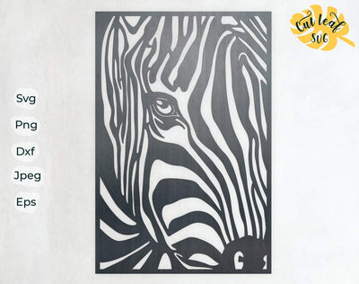 Zebra svg, dxf files for plasma, cnc files for wood, zoo svg, safari svg, zebra cut file, exotic svg SVG CutLeafSvg 