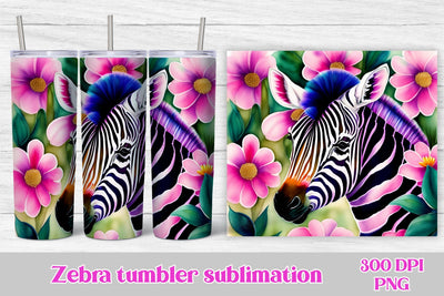 Zebra tumbler design | Rainbow zebra PNG Sublimation Svetana Studio 