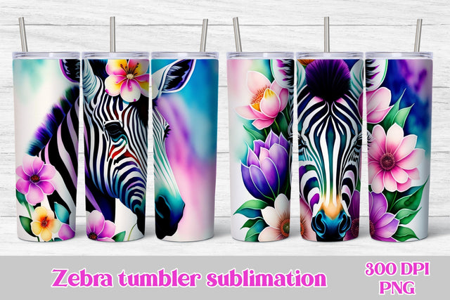 Zebra tumbler sublimation | Animals tumbler wrap Sublimation Svetana Studio 