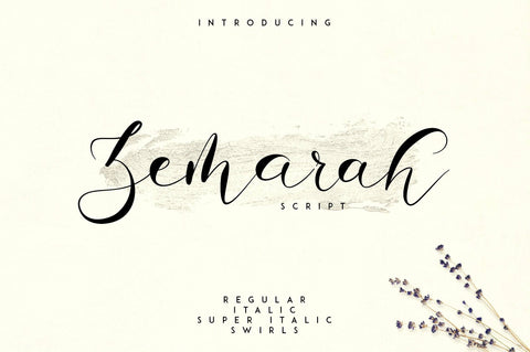 Zemarah script - 3 styles + Extras Font VPcreativeshop 