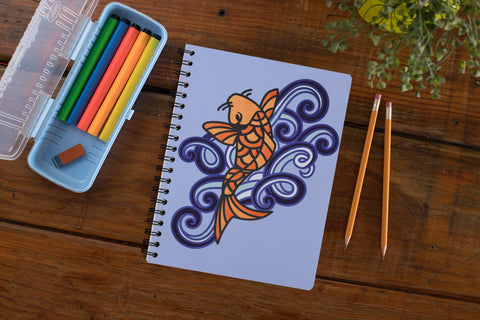 Zen Doodle Gouache Painted Koi Fish PNG Sublimation Angel on Empire 