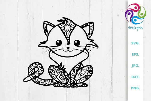 Zen Tangle Cat Svg File SVG Sintegra 