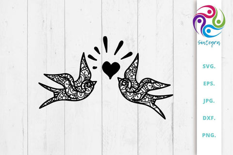 Zen Tangle Valentine Bird Svg File SVG Sintegra 
