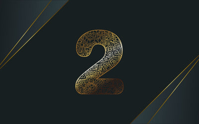 Zentangle 2 number. Mandala Ornamental Two designs with a golden color. SVG naemmiah021 