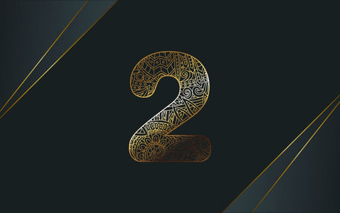 Zentangle 2 number. Mandala Ornamental Two designs with a golden color. SVG naemmiah021 
