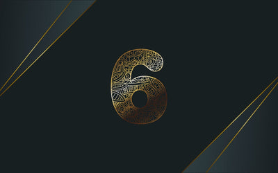 Zentangle 6 number. Mandala Ornamental Six designs with a golden color. SVG naemmiah021 