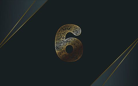 Zentangle 6 number. Mandala Ornamental Six designs with a golden color. SVG naemmiah021 