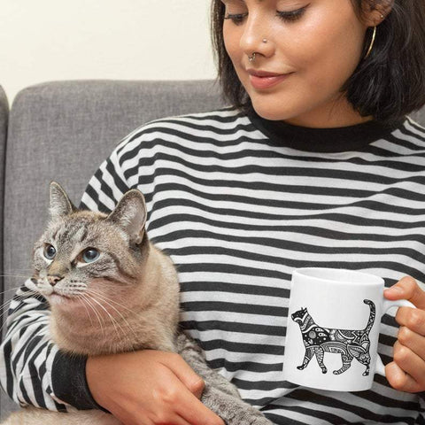 Zentangle Cat SVGs. Silhouette, Mandala Cat Design, Paw Mandala SVG, DXFs, EPSs and PNGs. Best for Sublimation and Digital Print. SVG NextArtWorks 