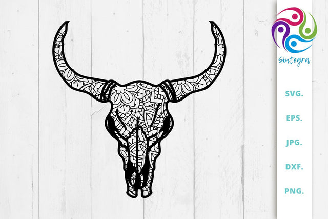 Zentangle Cow Skull Svg SVG Sintegra 