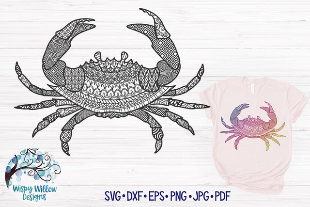 Zentangle Crab SVG SVG Wispy Willow Designs 