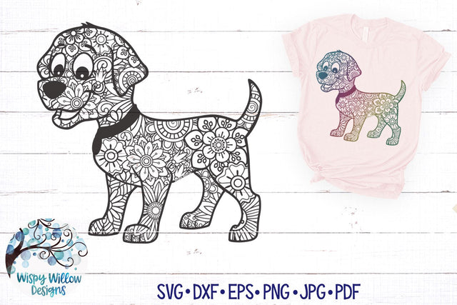 Zentangle Dog SVG SVG Wispy Willow Designs 
