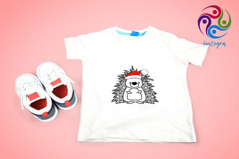 Zentangle Hedgehog with Santa Hat Svg File SVG Sintegra 