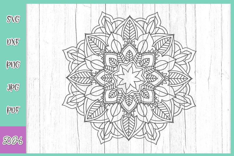 Zentangle Mandala SVG DXF PNG PDF JPG Cut File Stencil 69.5 SVG Digitals by Hanna 