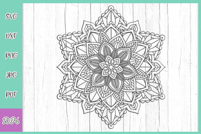 Zentangle Mandala SVG DXF PNG PDF JPG Cut File Stencil 69.6 SVG Digitals by Hanna 