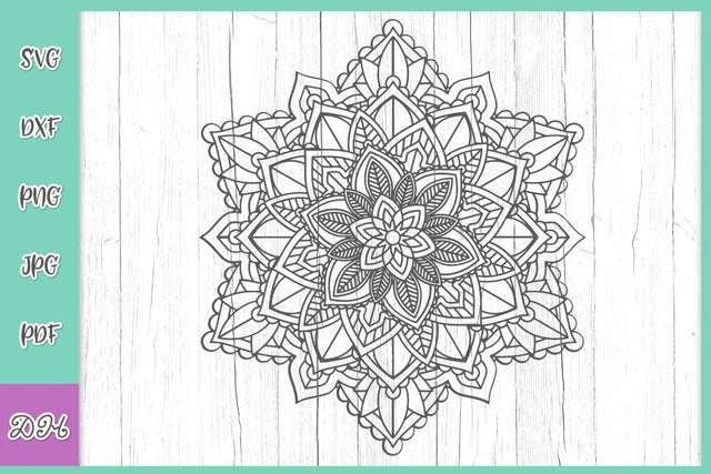 Zentangle Mandala SVG DXF PNG PDF JPG Cut File Stencil 69.6 SVG Digitals by Hanna 