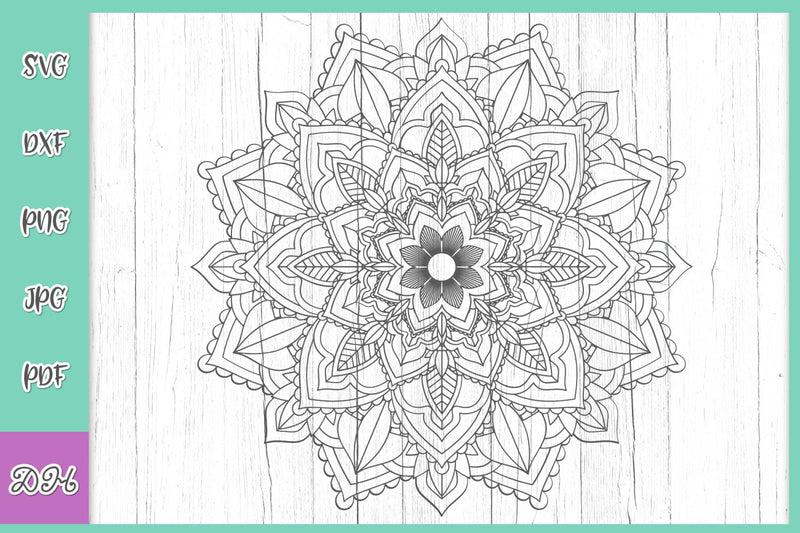 Zentangle Mandala SVG DXF PNG PDF JPG Cut File Stencil 69.9 SVG Digitals by Hanna 