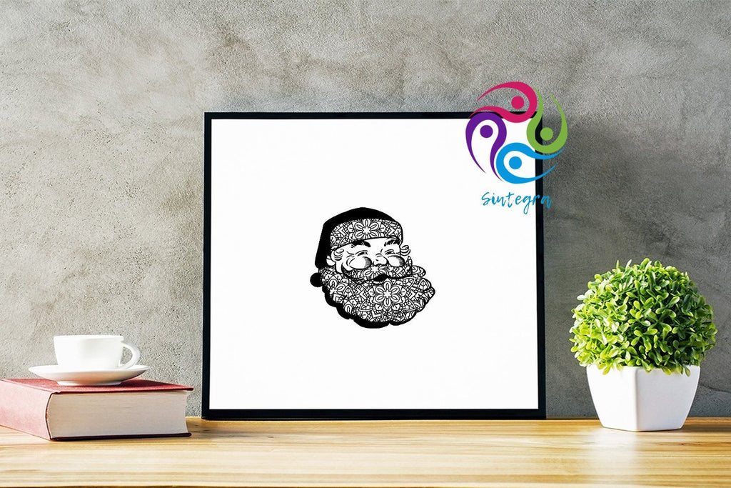 Zentangle Santa Claus Svg File - So Fontsy