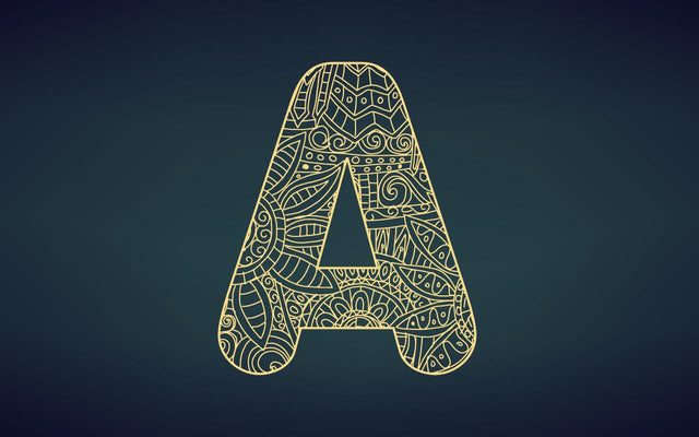 Zentangle stylized alphabet.Letter A in doodle style, mandala. Alphabet in the golden style, vector illustration for coloring page SVG naemmiah021 