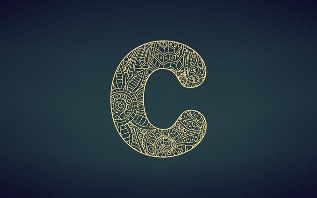 Zentangle stylized alphabet.Letter C in doodle style, mandala. Alphabet in the golden style, vector illustration for coloring page SVG naemmiah021 