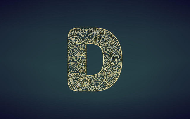 Zentangle stylized alphabet.Letter D in doodle style, mandala. Alphabet in the golden style, vector illustration for coloring page SVG naemmiah021 
