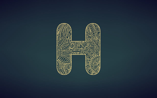 Zentangle stylized alphabet.Letter H in doodle style, mandala. Alphabet in the golden style, vector illustration for coloring page SVG naemmiah021 