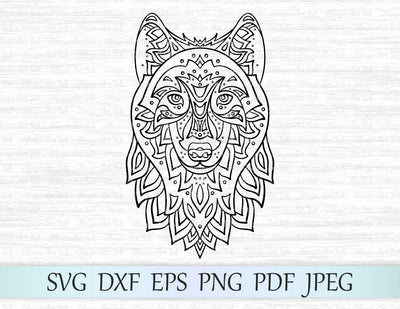Zentangle wolf cut file SVG MagicArtLab 