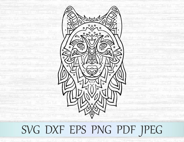 Zentangle wolf cut file SVG MagicArtLab 