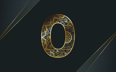 Zentangle Zero number. Mandala Ornamental Zero designs with a golden color. SVG naemmiah021 