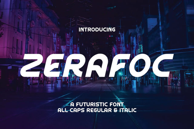 Zerafoc - Futuristic Font Font Irvan Randi 