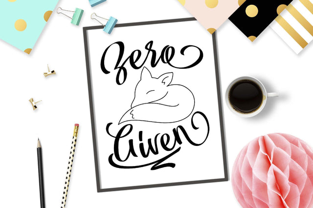 Zero fox given | Funny cut file SVG TheBlackCatPrints 