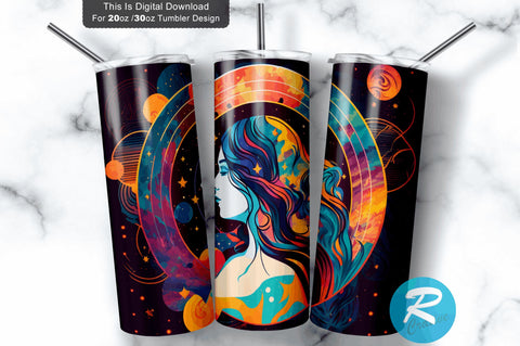 Zodiac Aquarius 20 oz / 30 oz Tumbler PNG Sublimation Regulrcrative 
