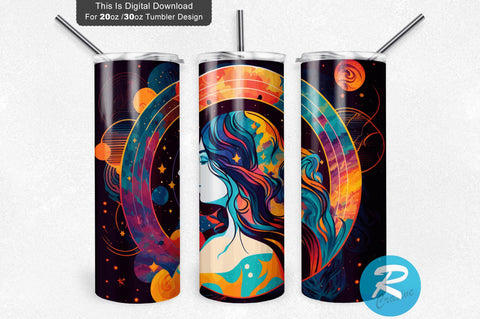 Zodiac Aquarius 20 oz / 30 oz Tumbler PNG Sublimation Regulrcrative 