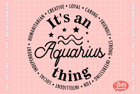ZODIAC AQUARIUS | cute zodiac signs SVG SVG Partypantaloons 