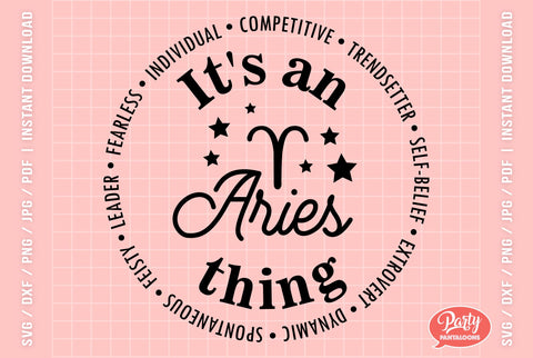 ZODIAC ARIES | cute zodiac signs SVG SVG Partypantaloons 
