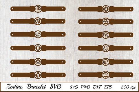 Zodiac Bracelets SVG. Bracelets Template. Leather Bracelet SVG Olga Terlyanskaya 